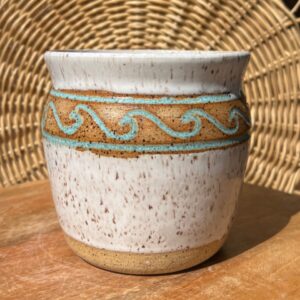 Blue wave speckled planter